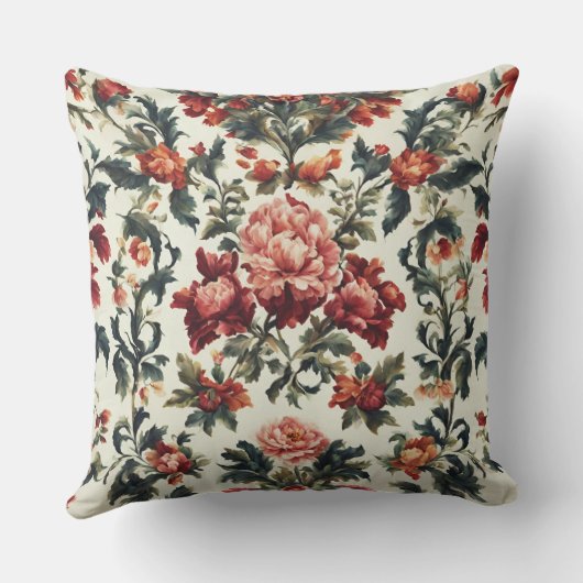 バロイタリアンーク。シックな花葉と花 アウトドアクッション (裏面)