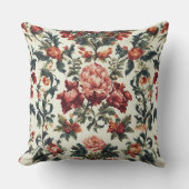 バロイタリアンーク。シックな花葉と花 アウトドアクッション (正面)