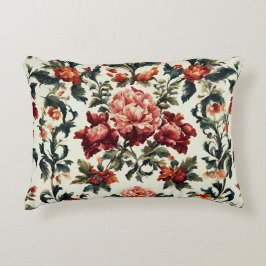 バロイタリアンーク。シックな花葉と花 アクセントクッション