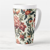 バロイタリアンーク。シックな花葉と花 カフェラテマグ (右アングル)