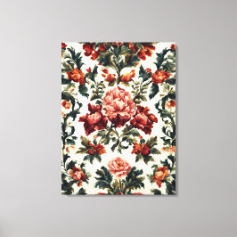 バロイタリアンーク。シックな花葉と花 キャンバスプリント