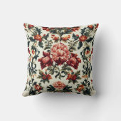 バロイタリアンーク。シックな花葉と花 クッション (裏面)