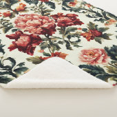 バロイタリアンーク。シックな花葉と花 シェルパブランケット (3/4)