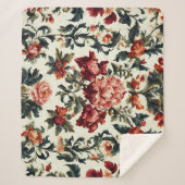 バロイタリアンーク。シックな花葉と花 シェルパブランケット (正面)