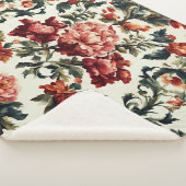 バロイタリアンーク。シックな花葉と花 シェルパブランケット (3/4)