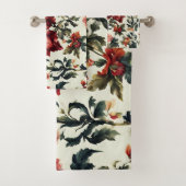 バロイタリアンーク。シックな花葉と花 バスタオルセット (インサイチュ)
