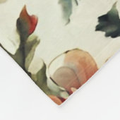 バロイタリアンーク。シックな花葉と花 フリースブランケット (角)