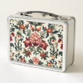 バロイタリアンーク。シックな花葉と花 メタルランチボックス (裏面)