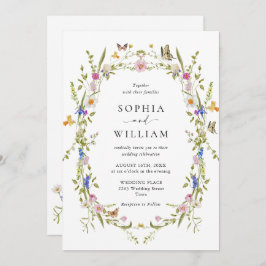 バロエレガントクフランスのガーデン結婚フローラ 招待状