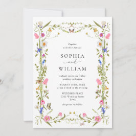 バロエレガントクフランスのガーデン結婚フローラ 招待状