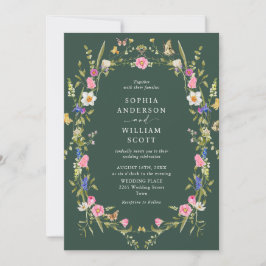 バロエレガントクフランスのガーデン結婚フローラ 招待状