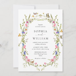 バロエレガントクフランスのガーデン結婚フローラ 招待状