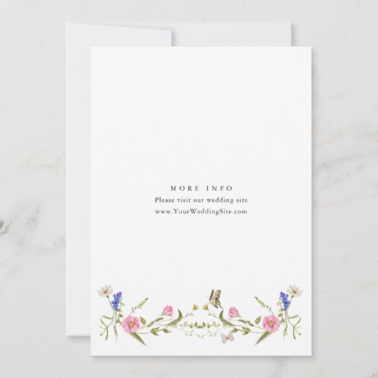 バロエレガントクフランスのガーデン結婚フローラ 招待状 (裏面)