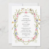 バロエレガントクフランスのガーデン結婚フローラ 招待状 (正面)