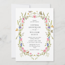 バロエレガントクフランスのガーデン結婚フローラ 招待状