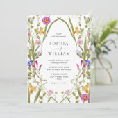 バロエレガントクフランスのガーデン結婚フローラ 招待状 (スタンド正面)