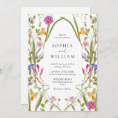 バロエレガントクフランスのガーデン結婚フローラ 招待状 (正面/裏面)