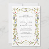 バロエレガントクフランスのガーデン結婚フローラ 招待状 (正面)