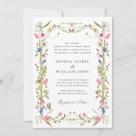 バロエレガントクフランスのガーデン結婚フローラ 招待状