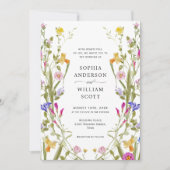 バロエレガントクフランスのガーデン結婚フローラ 招待状 (正面)