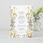 バロエレガントクフランスのガーデン結婚フローラ 招待状 (スタンド正面)