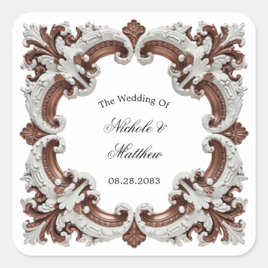 バロエレガントク結婚の枠 スクエアシール (正面)