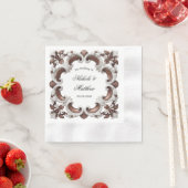 バロエレガントク結婚の枠 縁ありカクテルナプキン (インサイチュ)