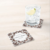 バロエレガントク結婚ス スクエアペーパーコースター (インサイチュ)