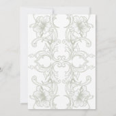 バロエレガントケセージ緑のフローラフォーマルズ結婚 招待状 (裏面)