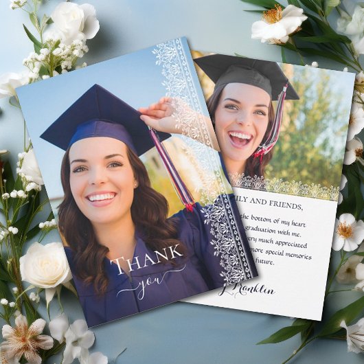 バロエレガントケビクトリアンレース卒業写真 サンキューカード