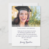 バロエレガントケビクトリアンレース卒業写真 サンキューカード (裏面)