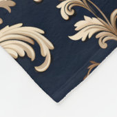 バロエレガントークとダマスクの装飾：ヴィンテージ華美 フリースブランケット (角)