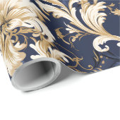 バロエレガントークとダマスクの装飾:ヴィンテージ華美 ラッピングペーパー (ロールコーナー)