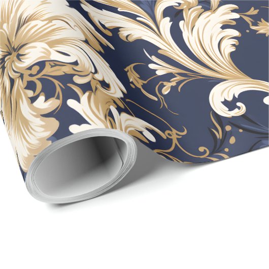 バロエレガントークとダマスクの装飾:ヴィンテージ華美 ラッピングペーパー (ロールコーナー)