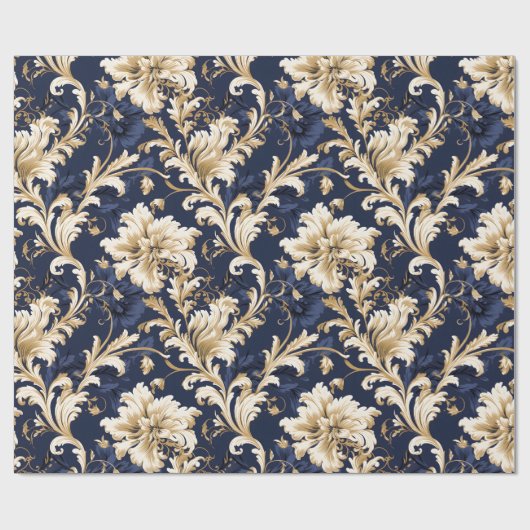 バロエレガントークとダマスクの装飾：ヴィンテージ華美 ラッピングペーパー (フラット)