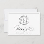 バロエレガントーククレストモノグラム結婚ズ サンキューカード (正面)