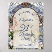 バロエレガントークフローラアーチ21歳の誕生日パーティー ポスター (正面)