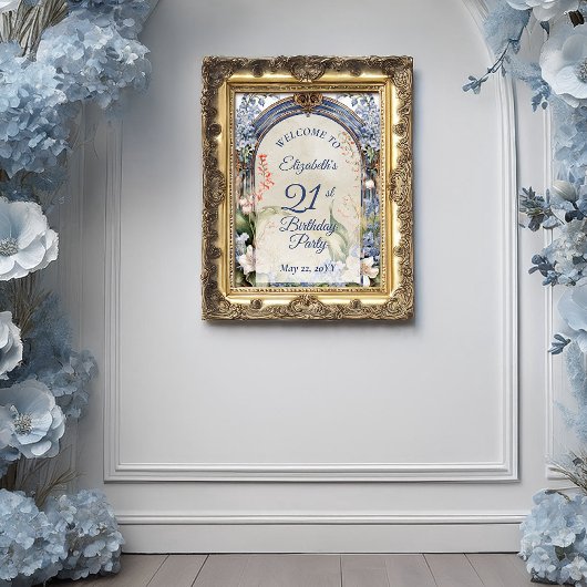 バロエレガントークフローラアーチ21歳の誕生日パーティー ポスター