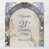 バロエレガントークフローラアーチ21歳の誕生日パーティー ワインラベル (シングルラベル)