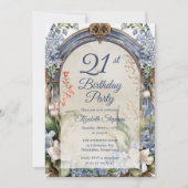 バロエレガントークフローラアーチ21歳の誕生日パーティー 招待状 (正面)