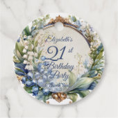 バロエレガントークフローラフレーム21歳の誕生日パーティー フェイバータグ (正面)