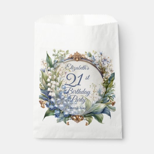 バロエレガントークフローラフレーム21歳の誕生日パーティー フェイバーバッグ (正面)