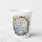 バロエレガントークフローラフレーム21歳の誕生日パーティー 紙コップ (裏面)