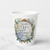 バロエレガントークフローラフレーム21歳の誕生日パーティー 紙コップ (正面)