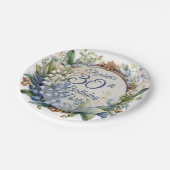 バロエレガントークフローラフレーム30th誕生日パーティー ペーパープレート (アングル)