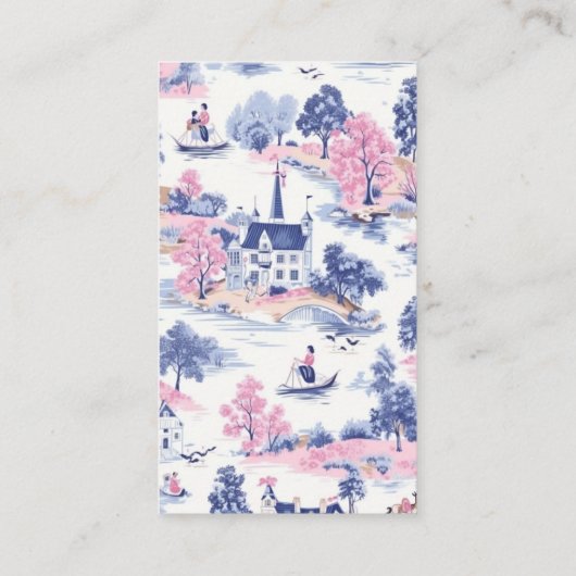 バロエレガントークブルーフランスのガーデン結婚フローラ エンクロージャーカード (裏面)