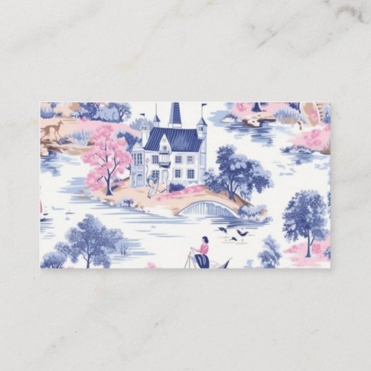 バロエレガントークブルーフランスのガーデン結婚フローラ エンクロージャーカード (裏面)