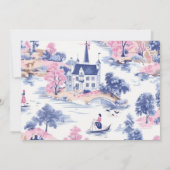 バロエレガントークブルーフランスのガーデン結婚フローラ セーブザデート (裏面)