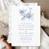 バロエレガントークブルーフランスのガーデン結婚フローラ 招待状