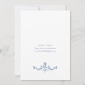 バロエレガントークブルーフランスのガーデン結婚フローラ 招待状 (裏面)